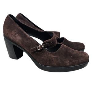 Dansko Tara Mary Jane 39.5 Brown Suede Leather Whimsygoth Comfort Grunge